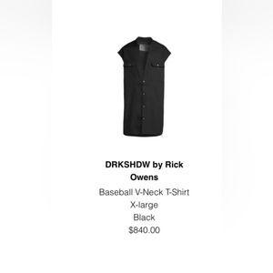 Drkshdw Rick Owens Baseball B-neck Shirt